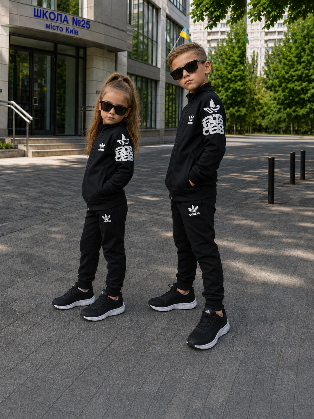 Чорний дитячий костюм Adidas — фото 1