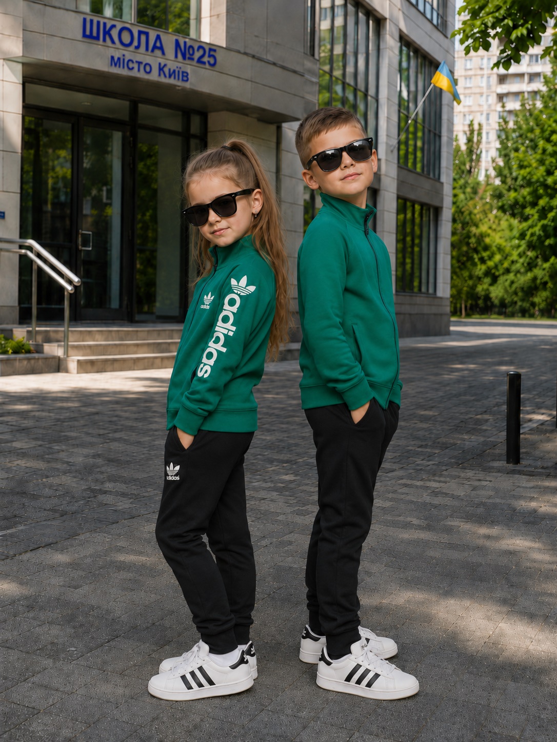 Зелений дитячий костюм Adidas — фото 2