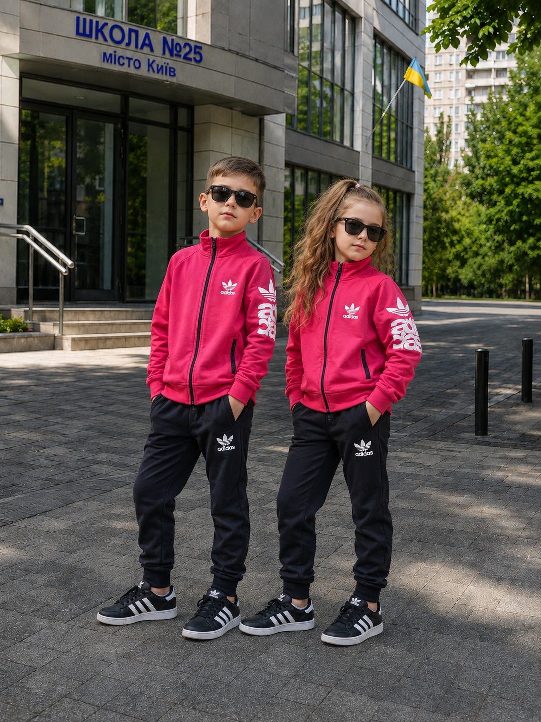 Червоний дитячий костюм Adidas — фото 1