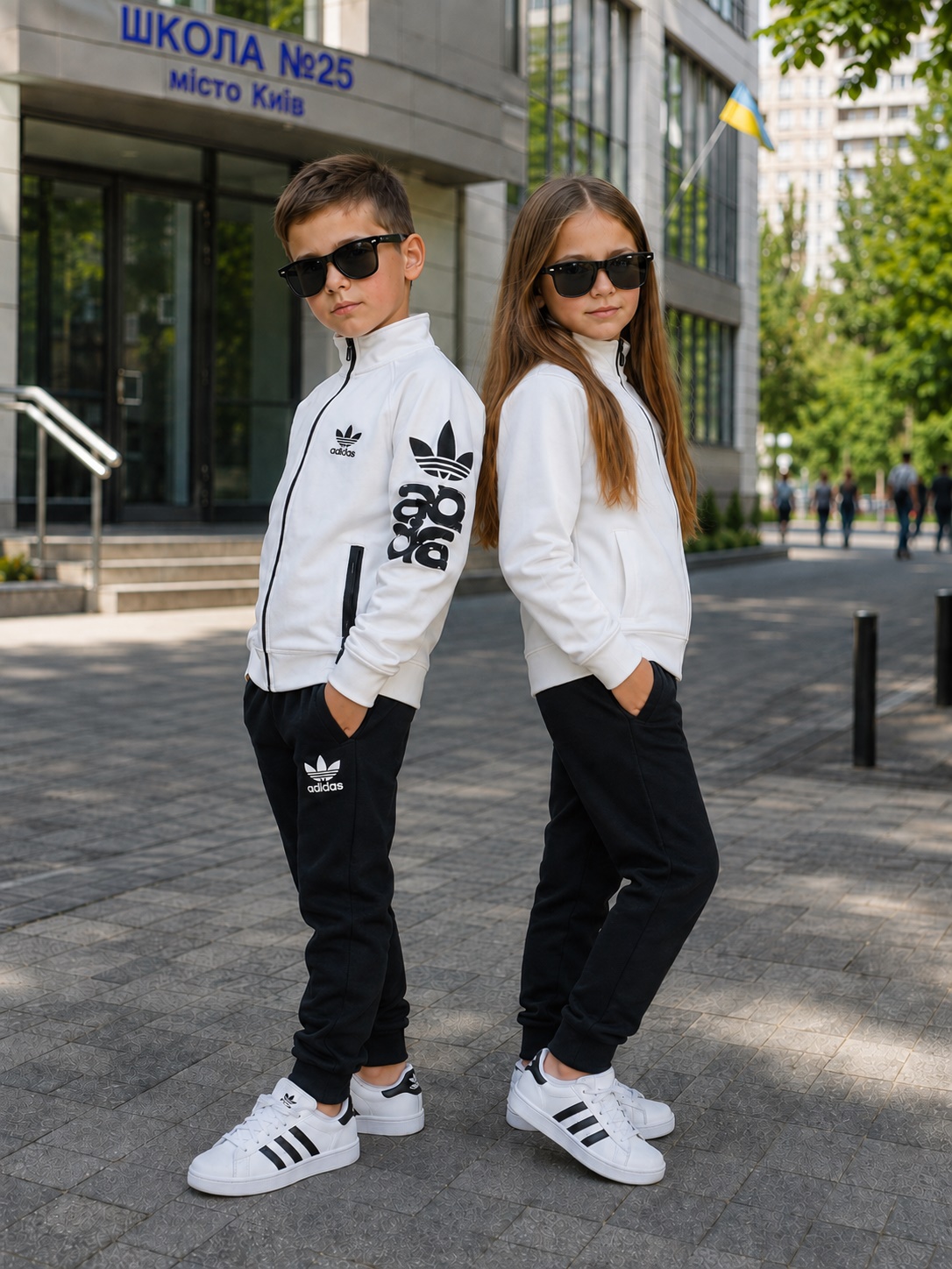Білий дитячий костюм Adidas — фото 2